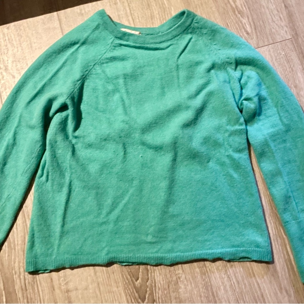 Green Crew Neck Sweater Pure Wool